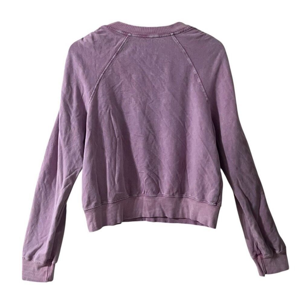 T.LA Ruched Sweatshirt Truly Madly Deeply Pink French Terry Burnout Garment Dyed - Picture 6 of 16